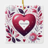 Leraar met hart keramisch ornament (Voorkant)