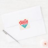 Leraar met hart vierkante sticker (Envelop)