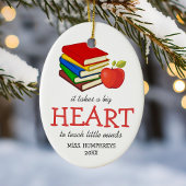 Leraar met kerstmis keramisch ornament