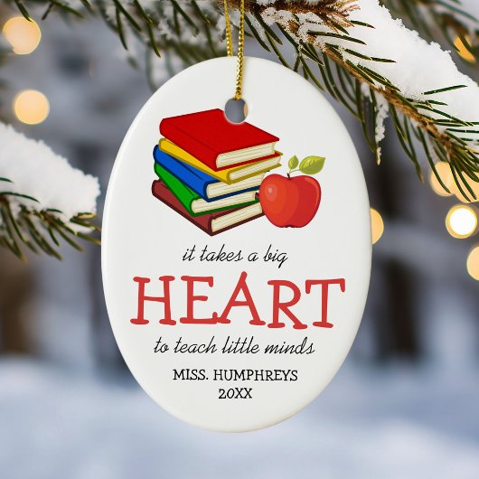 Leraar met kerstmis keramisch ornament