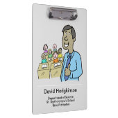 Leraar met leskamerthema klembord (Rechts)