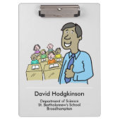 Leraar met leskamerthema klembord (Voorkant)