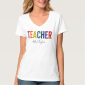 Leraar met naam Terug naar School T-Shirt (Voorkant)
