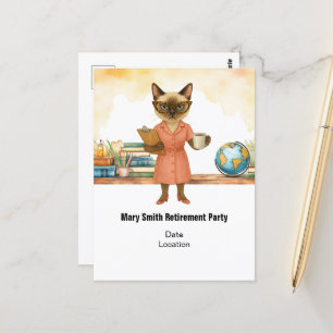 Leraar met pensioen 2025 voor kattenliefhebbers briefkaart