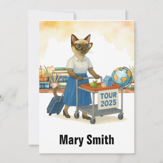 Leraar met pensioen 2025 voor kattenliefhebbers kaart (Voorkant)