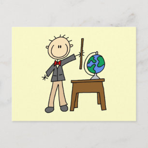 Leraar met Wereldbol Briefkaart