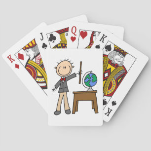 Leraar met Wereldbol Pokerkaarten