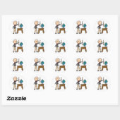 Leraar met Wereldbol Ronde Sticker (Vel)