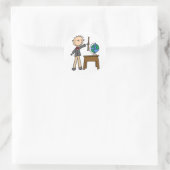 Leraar met Wereldbol Ronde Sticker (Tas)