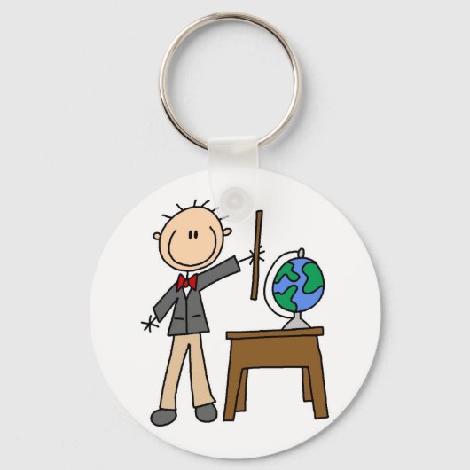 Leraar Met Wereldbol Sleutelhanger (Voorkant)