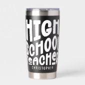 Leraar Middelbaar Onderwijs Eenvoudige Tekst Geïsoleerde Drinkbeker (Voorkant)