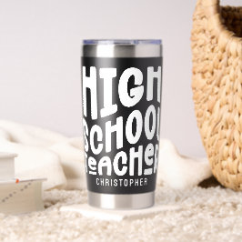 Leraar Middelbaar Onderwijs Eenvoudige Tekst Geïsoleerde Drinkbeker