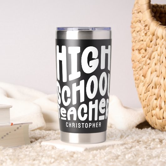 Leraar Middelbaar Onderwijs Eenvoudige Tekst Geïsoleerde Drinkbeker (Woonkamer (Gedraaid) )