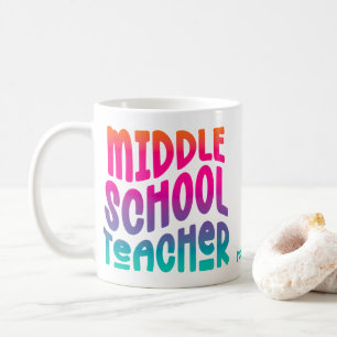 Leraar Middelbare School Kleurrijke Ombre-tekst  Koffiemok