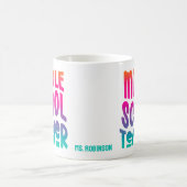 Leraar Middelbare School Kleurrijke Ombre-tekst Koffiemok (Center)