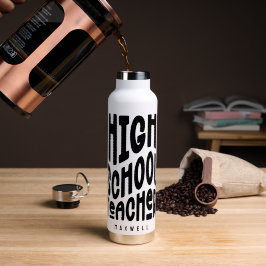 Leraar Middelbare School Minimalistische Zwarte Te Waterfles