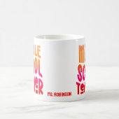 Leraar Middelbare School Oranje Rood Ombre Tekst  Koffiemok (Center)