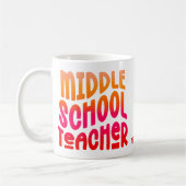 Leraar Middelbare School Oranje Rood Ombre Tekst  Koffiemok (Links)