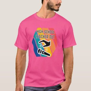Leraar Middelbare School Valt Microfoon Laat Valle T-shirt