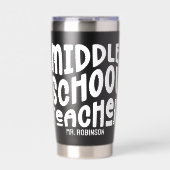 Leraar Middelbare School Wit Tekst Ontwerp Geïsoleerde Drinkbeker (Voorkant)