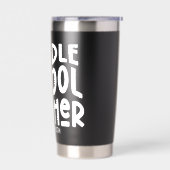 Leraar Middelbare School Wit Tekst Ontwerp Geïsoleerde Drinkbeker (Links)