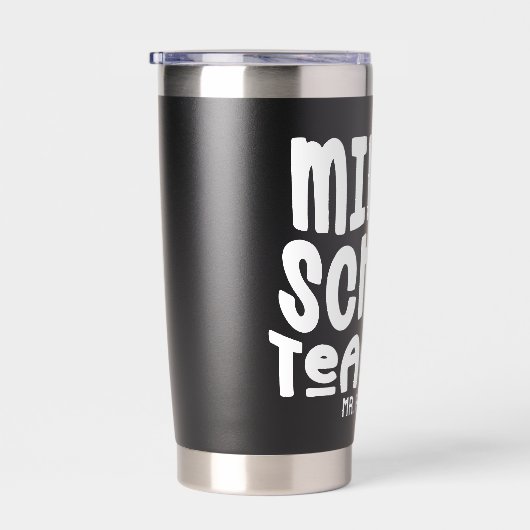 Leraar Middelbare School Wit Tekst Ontwerp Geïsoleerde Drinkbeker (Rechts)