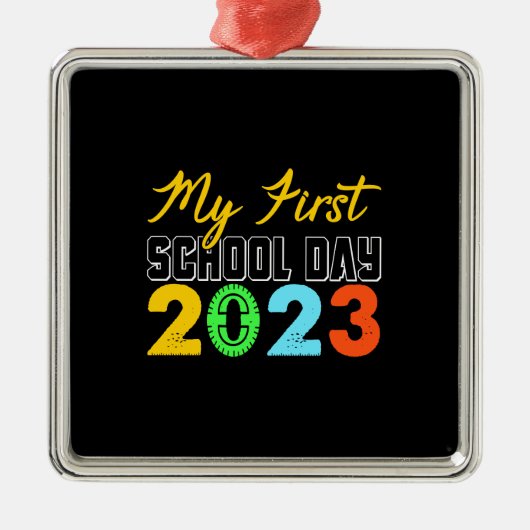 Leraar Mijn eerste schooldag 2023 Metalen Ornament (Voorkant)