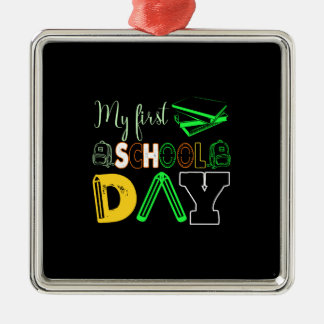 Leraar mijn eerste schooldag metalen ornament