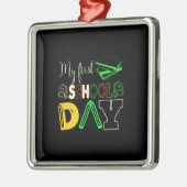 Leraar mijn eerste schooldag metalen ornament (Links)