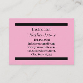 leraar minimalist visitekaartje