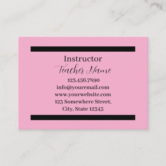 leraar minimalist visitekaartje (Voorkant)