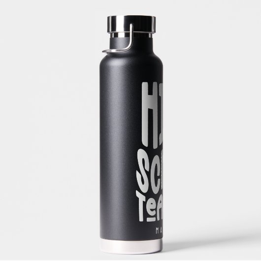 Leraar Minimalistische Witte Tekst Waterfles (Rechts)