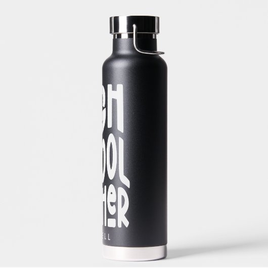 Leraar Minimalistische Witte Tekst Waterfles (Links)