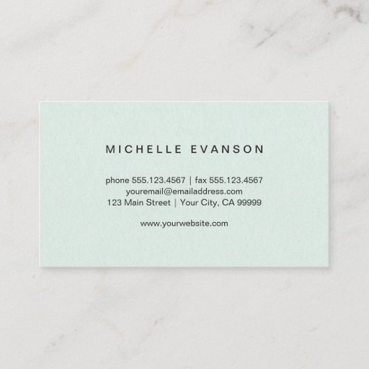 Leraar Mint Groen Eenvoudig Rood Apple Elegant Visitekaartje (Achterkant)