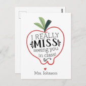 Leraar Miss die je in het Briefkaart ziet (Voorkant / Achterkant)