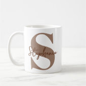 Leraar | Moderne bruine monogram initiële afstuder Koffiemok (Links)