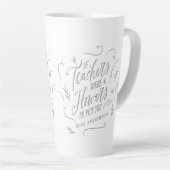 Leraar moderne elegante script sage green sleutelh latte mok (Rechterhoek)