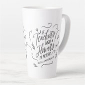 Leraar moderne elegante script zwarte witte sleute latte mok (Rechterhoek)