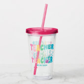 Leraar Moderne Regenboog Kleuren Gepersonaliseerde Acryl Drinkbeker (Achterkant)