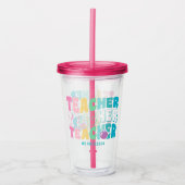 Leraar Moderne Regenboog Kleuren Gepersonaliseerde Acryl Drinkbeker (Voorkant)