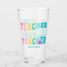 Leraar Moderne Regenboog Kleuren Gepersonaliseerde Glas