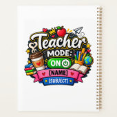 Leraar Modus Aan Grappige Persoonlijke Leraar Planner (Achterkant)