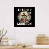 Leraar Modus: AAN – Grappige Uil Leraar Ontwerp Poster (Keuken)