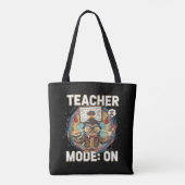 Leraar Modus: AAN – Grappige Uil Leraar Ontwerp Tote Bag (Achterkant)