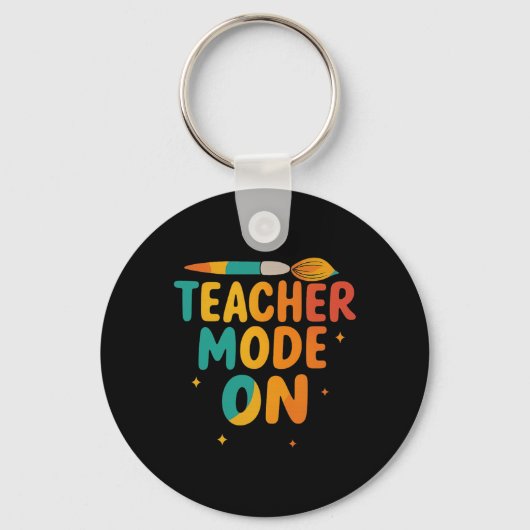 Leraar Modus Aan Terug Naar School Grappige School Sleutelhanger (Voorkant)