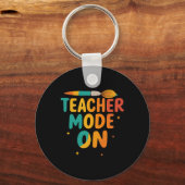 Leraar Modus Aan Terug Naar School Grappige School Sleutelhanger (Voorkant)