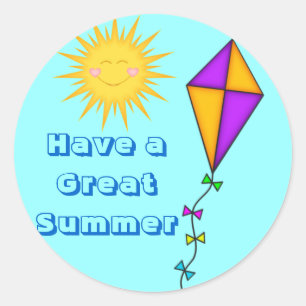 Leraar/Moeder Stickers Zomer Zon en Vlieger