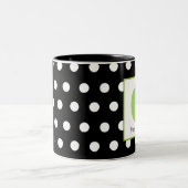 Leraar Mok Groen Apple Black met witte pokadop (Center)