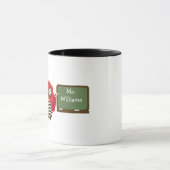 Leraar Mok - Zwarte Chevron Red Owl op Chalkboard (Midden)