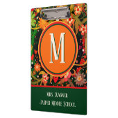 Leraar Monogram Naam Bloemenschool Info Klembord (Links)